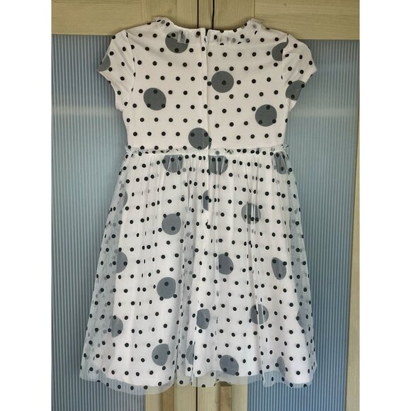 American Girl Dress Sz 6 Party Tulle Bow Ruffle Polka Dots Pink Wedding Princess - Picture 5 of 5